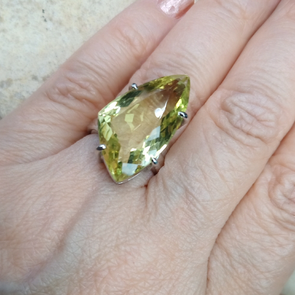 Elegant Tourmaline Citrine Tested Gemstone Ring